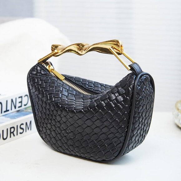 Women’s Black Mini PU Leather Crossbody Satchel with 2 Detachable Straps - Picture 3 of 9